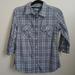 Carhartt Tops | Carhartt Plaid Button-Down 3/4 Sleeves Women's Size S 4/6 Blue Gray White Summer | Color: Blue/Gray | Size: S