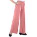 Plus Size Women's Wide-Leg Soft Knit Pant by Roaman's in Desert Rose (Size 6X) Pull On Elastic Waist