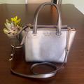 Kate Spade Bags | Kate Spade Small Leather 3-Compartment Convertible Tote | Color: Gray | Size: 8 X 7 X 4”