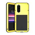 LOVE MEI Sony Xperia 5 Case, Aluminum Metal Gorilla Glass Waterproof Shockproof Military Heavy Duty Sturdy Protector Cover Hard Case for Sony Xperia 5 (Xperia 5, Yellow)