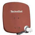 TechniSat DIGIDISH 45 - Satellite Dish for 2 Participants (45 cm Compact Satellite System - including Wall Mount, An-Roof Fitting for Mast Mounting (30-63 mm), and Universal Twin LNB) Red