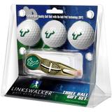 South Florida Bulls 3-Pack Golf Ball Gift Set with Gold Crosshair Divot Tool