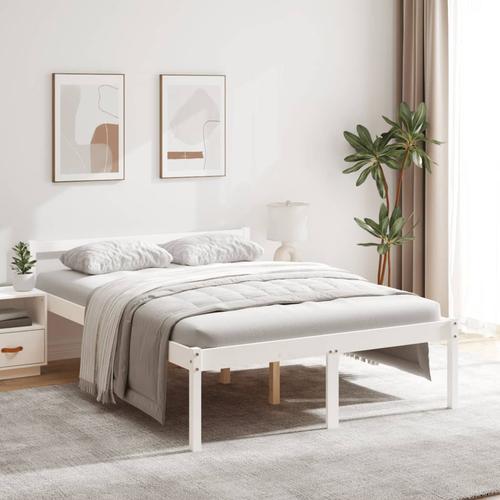 vidaXL Seniorenbett Weiß 120×200 cm Massivholz Kiefer