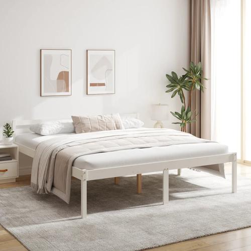 vidaXL Seniorenbett Weiß 200×200 cm Massivholz Kiefer