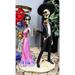 Trinx Devli Romantic Latin Tango Skeleton Couple Dancing Figurine Resin in Black/Pink | 5.75 H x 3.25 W x 2.25 D in | Wayfair