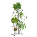 Latitude Run® Plant Rack 4 Tier 5 Pot Plant Pot Rack Storage Organizer Pot Rack Shelf. Metal in White | 31.5 H x 17.1 W x 8.7 D in | Wayfair