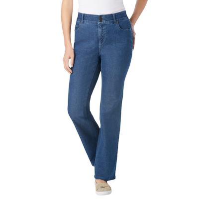 Plus Size Women's Secret Solutions™ Tummy Smoothing Bootcut Jean by Woman Within in Medium Stonewash (Size 12 T)