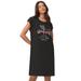 Plus Size Women's Cap Sleeve Sleep Shirt by ellos in Black Weekend (Size 38/40)