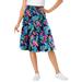 Plus Size Women's Jersey Knit Tiered Skirt by Woman Within in Black Multi Tropicana (Size 42/44)