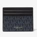 Michael Kors Bags | New Michael Kors Blue Greyson Tall Monogram Logo Coated Canvas Card Case Wallet | Color: Blue | Size: Os