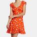 Free People Dresses | Free People Like A Lady Printed Floral Mini Dress Xs | Color: Orange | Size: S