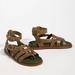 Anthropologie Shoes | Anthropologie Double Buckle Gladiator Sandals Sz 39/8.5 | Color: Brown/Green | Size: 8.5