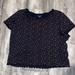 American Eagle Outfitters Tops | American Eagle Ae Soft & Sexy Rib Black Scoop Neck Crop Floral Top | L | Color: Black/White | Size: L