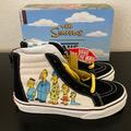 Vans Shoes | New Vans Simpsons Hi Top Sneakers Sz 13.5 Kids Bart Homer Lisa Zipper In Back | Color: Blue/Yellow | Size: 13.5b