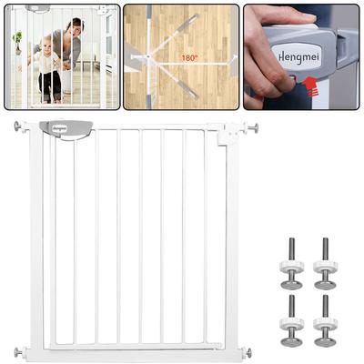 Uisebrt - Türschutzgitter Ohne Bohren Treppenschutzgitter für Kinder 75-85cm breit, Auto-Close Baby Image