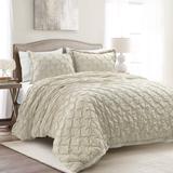 Lush Decor Ravello Pintuck Soft Oversized Duvet Cover 3 Piece Set