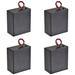 Battery Case Storage Box 2 Slots x1.5V 2-Wire for 2x D Battery w Cover - Black - 4Pcs