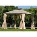 10.6x10.6ft Grill Canopy BBQ Gazebo Tent With Curtain Beige