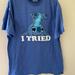 Disney Tops | Lilo & Stitch Tee Shirt “I Tried” Size Large | Color: Blue | Size: L