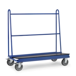 Fetra Plattenwagen, Tragl. 500kg, Ladefl. LxB 1500x400mm, Anlegerahmen, RAL5007 Image