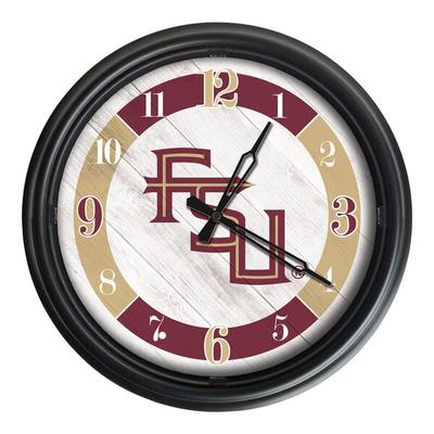 Holland Bar Stool 14" Florida State (Script) Indoor / Outdoor LED Wall Clock