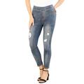 Plus Size Women's 360 Stretch Jegging by Denim 24/7 in Distressed (Size 36 W) Pull On Jeans Denim Legging