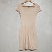 American Eagle Outfitters Dresses | American Eagle Cream Gold Metallic Knit Short Sleeve Dress | Color: Cream/Gold | Size: S