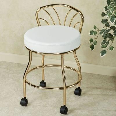 Contour Back Vanity Chair Brass , Brass