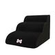 ZXCVB Dog Stairs,3 Steps Pet Stairs,High Density Foam Sofa Bed Ladder For Pet,Pet Stairs For Small Dogs And Cats With Zippered Cover Removable Washable,Black-60x40x40CM