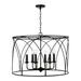 Capital Lighting 28" W X 20.5" H 6-Light Drum Pendant In Matte w/ Brass Wrapped Detail in Black | 20.5 H x 28 W x 28 D in | Wayfair 345661KB