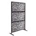 e-Joy 6 ft. H x 4 ft. W Metal Fence Panel Metal in Black | 76 H x 48 W x 2 D in | Wayfair 3LMP103TreeLeaves_B(StandCombo)