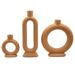 Orren Ellis 3 Piece Ceramic Candlestick Set Ceramic in Brown | 10 H x 6.9 W x 6.9 D in | Wayfair 434EC7A8C70C40FCADF9DE71C9ADCE94