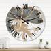 East Urban Home Oversized Glam Abstract Botanicals I Wall Clock Metal in Brown/Gray | 29 H x 29 W x 1 D in | Wayfair