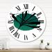 East Urban Home Turquoise Creative Minimalist Leaves I Oversized Wall Clock Metal in Black/Green/White | 29 H x 29 W x 1 D in | Wayfair