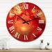 East Urban Home Oversized Marble Glam Art XIV Wall Clock Metal in Red/Yellow | 29 H x 29 W x 1 D in | Wayfair 782FC3A2E6694B9DB3063AB504B94248