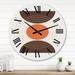 East Urban Home Minimalistic Creative Designs In Retro Colors VII - Mid-Century Modern Wall Clock 2 in Black/Brown/Orange | Wayfair