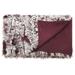 Mina Victory Fur Red Leopard Burgandy/Ivory Throw Blanket - Nourison N9206