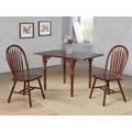 "Sunset Trading Andrews 3 Piece 48"" Rectangular Dining Set, Expandable Drop Leaf Table, Chestnut Brown Wood, Windsor Arrowback Windsor Chairs, Seats 2,4 - Sunset Trading PK-ADW3448-820-CT3P"