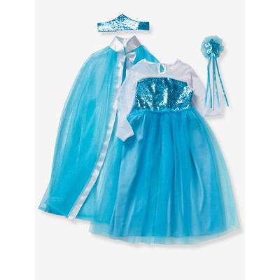 Prinzessinnen-Kostüm: Umhang, Zauberstab & Krone blau Gr. 110/122 von vertbaudet