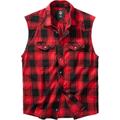 Brandit Checkshirt Chemise sans manches, noir-rouge, taille M