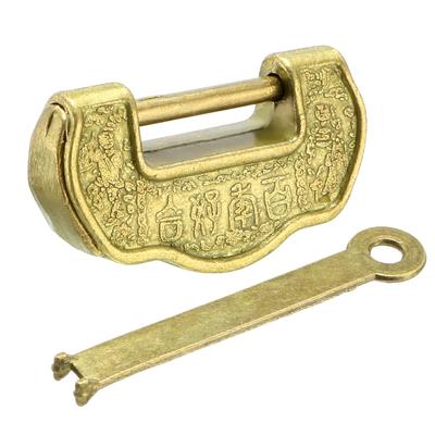 33mm Body Wide Padlock Antique Chinese Old Style Zinc Alloy - 33mm Width Style 1