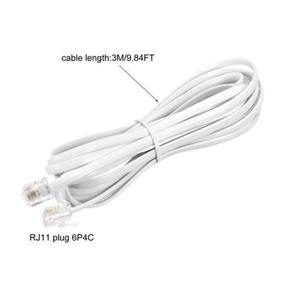 Phone Extension Cord Telephone Cable Phone Line Cord RJ11 6P4C Plugs