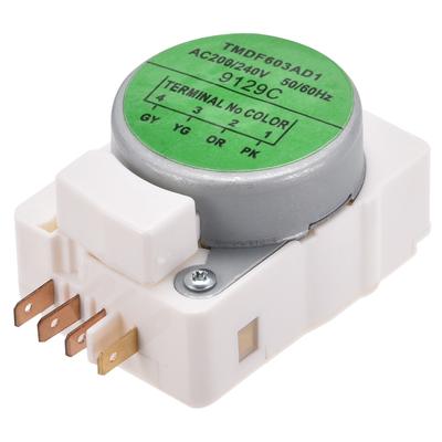 Refrigerator Defrost Timer Replacement AC200/240V for Temp Control - 2.56 x 1.65 x 1.3-inch