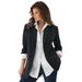 Plus Size Women's Boyfriend Blazer by Roaman's in Black (Size 36 W) Professional Jacket