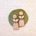 Anthropologie Jewelry | Euc Handmade Polymer Clay Arched Earrings - Pink | Color: Pink | Size: Os
