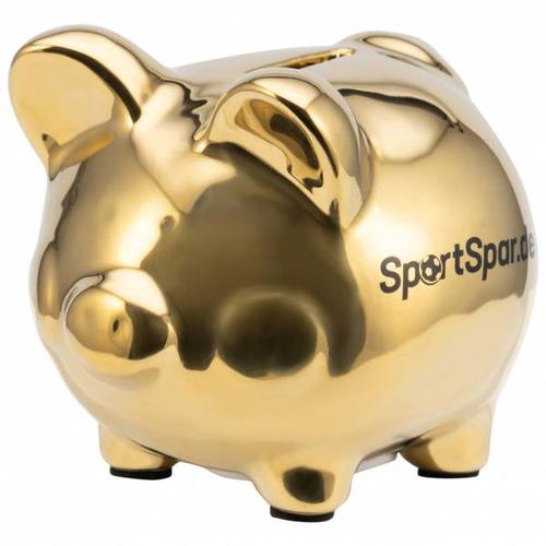 „SportSpar.de „“SparSau““ Sparschwein aus Keramik gold“