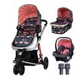 Cosatto Giggle 3 in 1 Travel System, Birth to 18kg, Pram, Pushchair, Carrycot and Hold 0+ Car Seat, Lightweight, Compact and Easy Fold Includes Free Raincover (Pretty Flamingo)