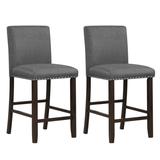 Costway Set of 2 Linen Fabric Bar Stools with Back for Kitchen Island