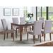 Linen Soft Upholstered Dining Chairs Set of 2 Fabric Dining Chairs with Copper Nails & Curved Back
