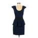 Zara TRF Casual Dress - Mini: Blue Dresses - Women's Size Small